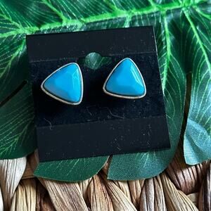 BOGO FREE BLUE TRIANGLE STUD EARRINGS